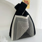2Pcs Cute Knitted Wrist Bag-Black Line
