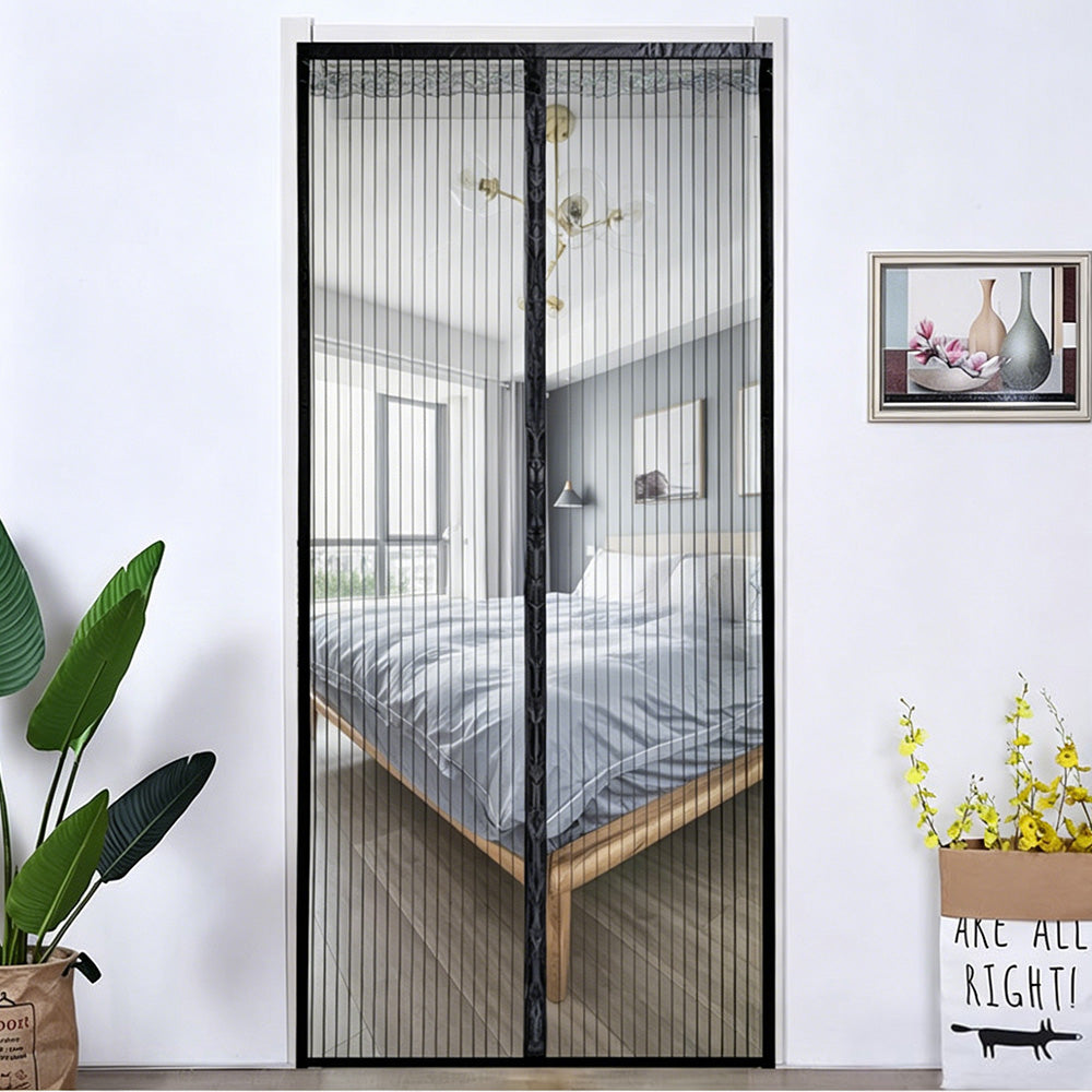 No-Drill Attraction Mosquito Screen Door Curtain Self Closing Mesh Net for Home Doorway