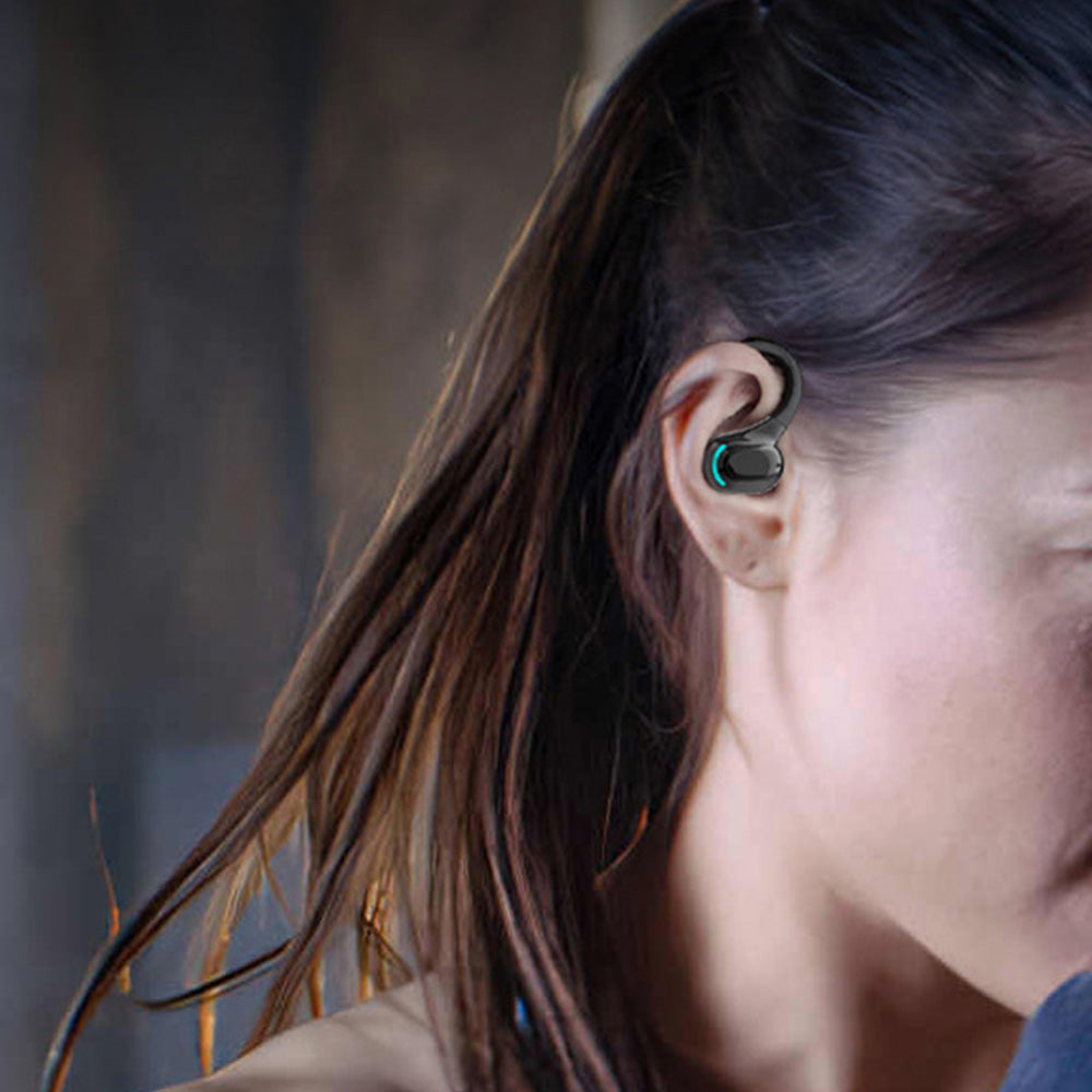 Wireless Bluetooth Earphones Over Ear Waterproof Sports Earbuds With LED Display Noise Cancelling Mic