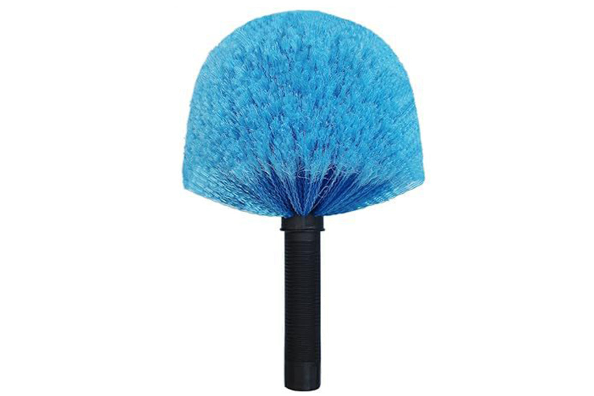 High Reach Blue Cobweb Duster With Extension Pole Spider Web Brush For Outdoor