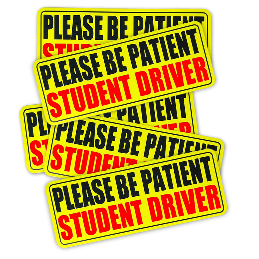 5Pcs Student Driver Reflective Please Be Patient Car