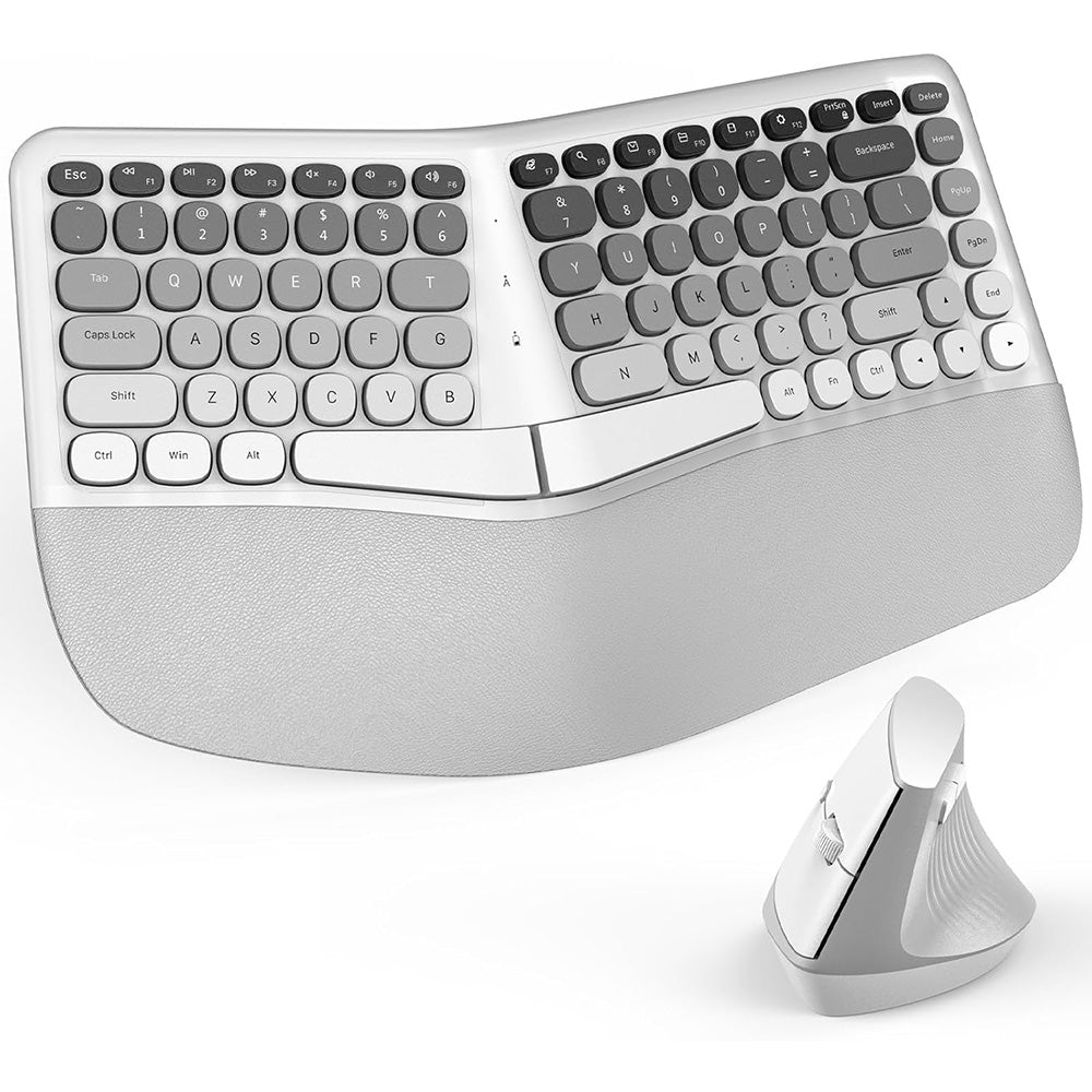 2.4G Wireless Keyboard and Mouse Set with Ergonomic Design 84 Key Keyboard and 6 Button Mouse