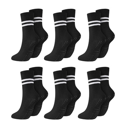 6 Pairs Non-Slip Yoga Cushioned Socks