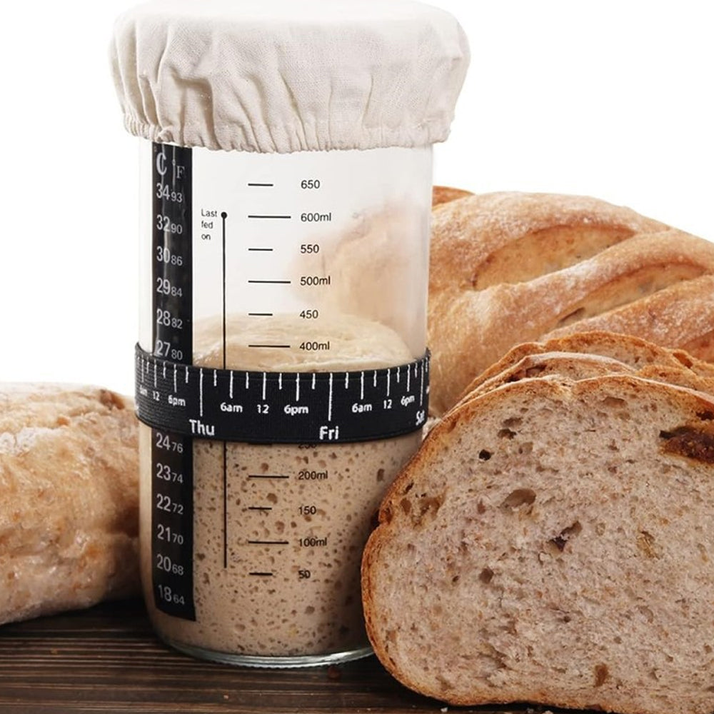 2Pcs 24oz Sourdough Starter Jar Kit