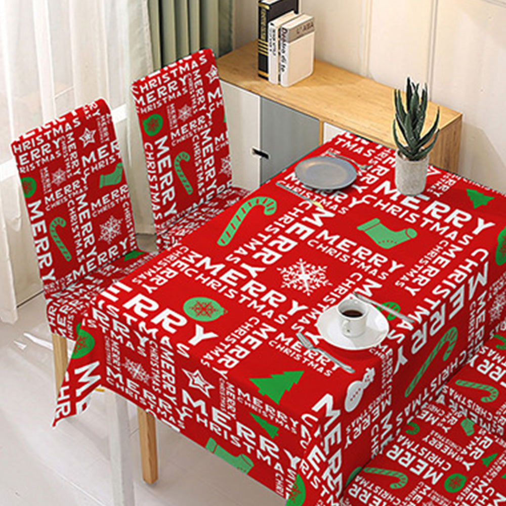 2Pcs Christmas Dining Chair Covers Stretch Removable Washable Dining Room Chair Protector Slipcover