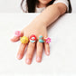 24PCS Adjustable Jewelry Rings Set Girls Pretend Play Rings