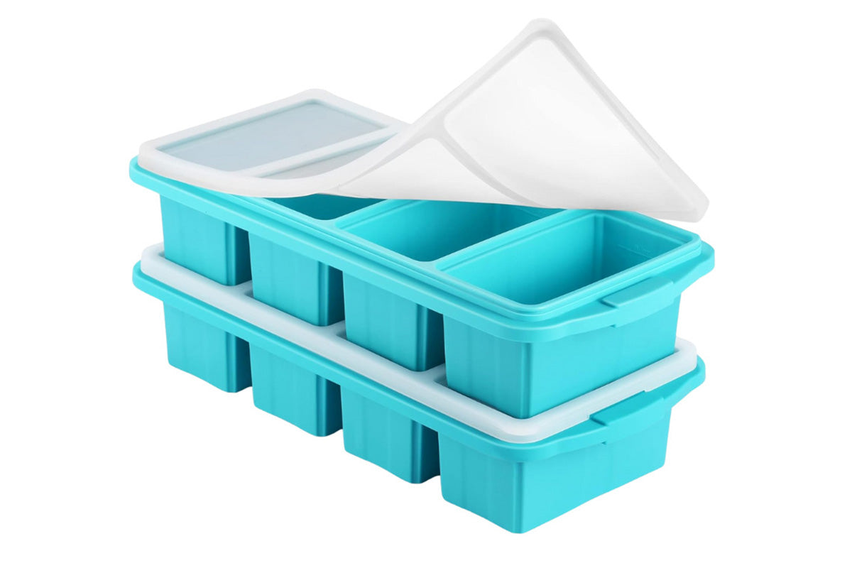 Silicone Freezer Tray With Lid Freezer Food Storage Molds for Soup Sauce Broth