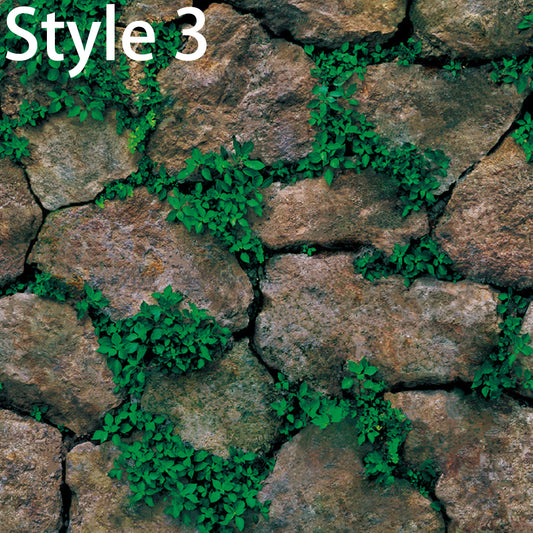 10M Natural Brick Stone Wallpaper-Weeds and Stones