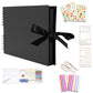 29x21.5CM DIY Photo Album 80 Pages Black Scrapbook Set