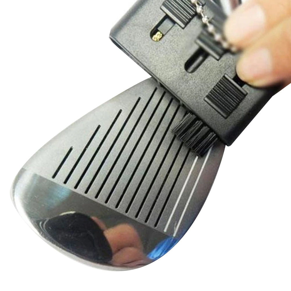 2Pcs 3-in-1 Golf Club Retractable Three-hole Groove Cleaning Brush