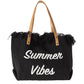 Women's Tassel Canvas Tote Bag