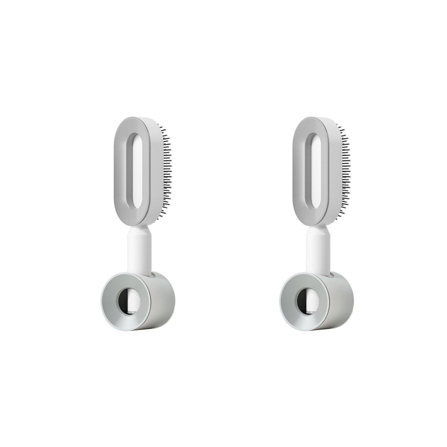 2Pcs Self Cleaning Hair Brush for Women Cleaning Massage Hair Comb with Holder