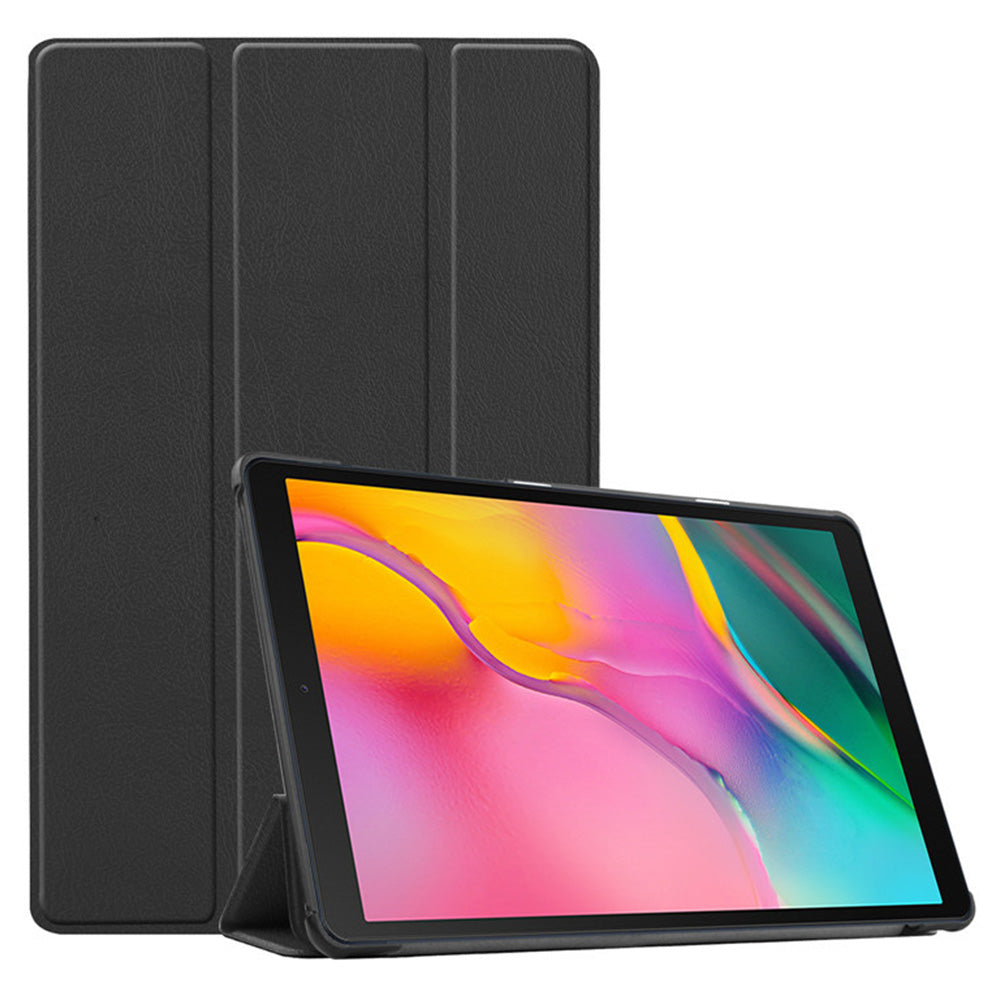 PU Leather Trifold Stand Case for Fire HD 10 2021 2023-Black