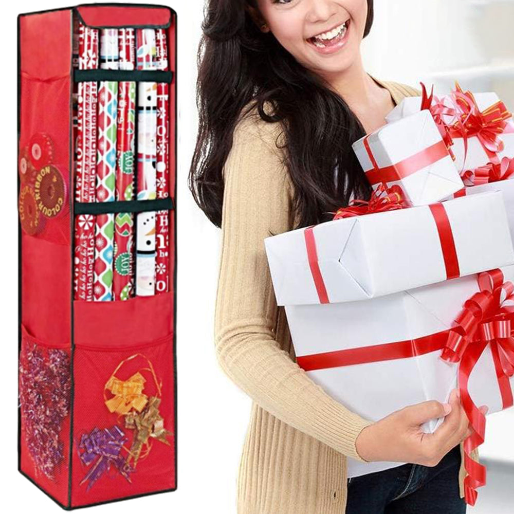 2Pcs Hanging Wrap Organizer Wrapping Paper Storage Hanging Storage Bag