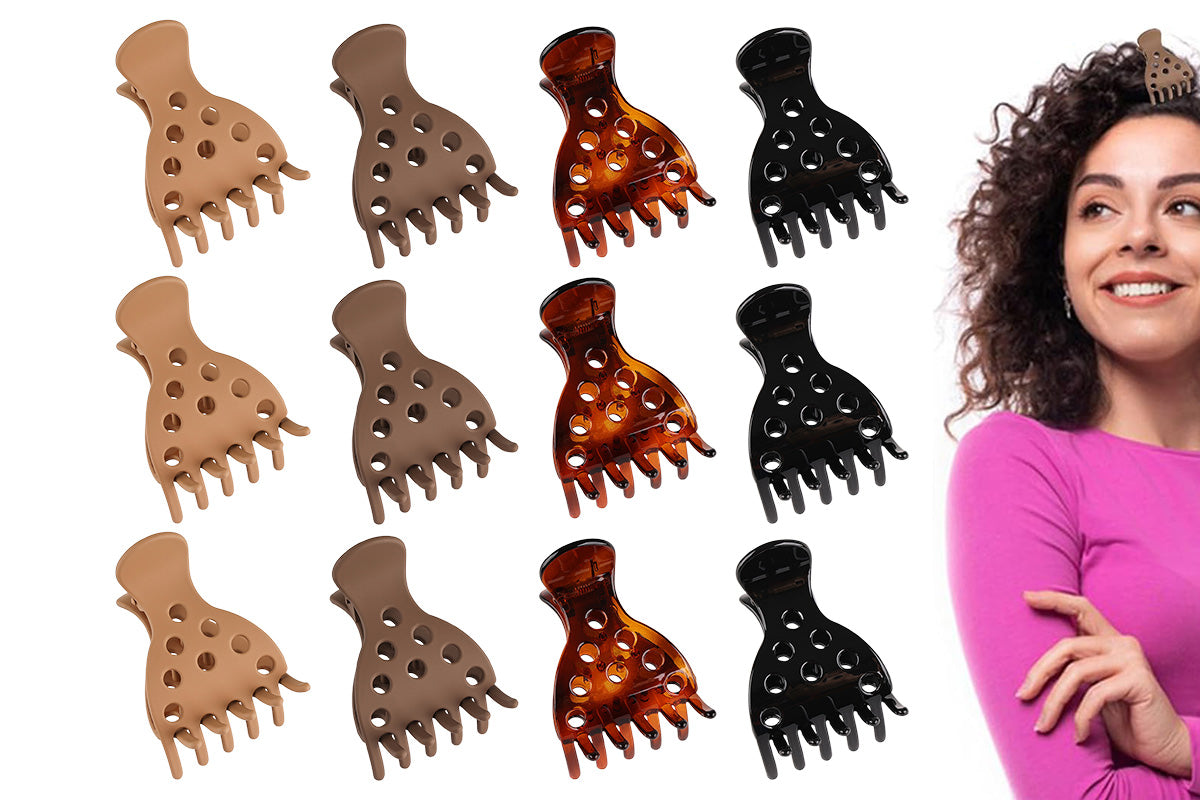 12Pcs Lightweight Hair Claw Clips for Thick and Thin Hair Styling