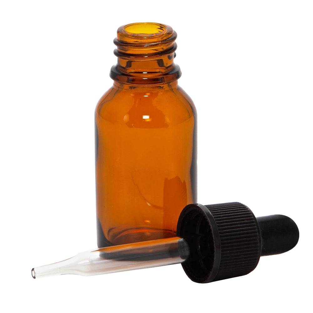 50Pcs 1/2ml Amber Glass Dropper Bottle with Funnel