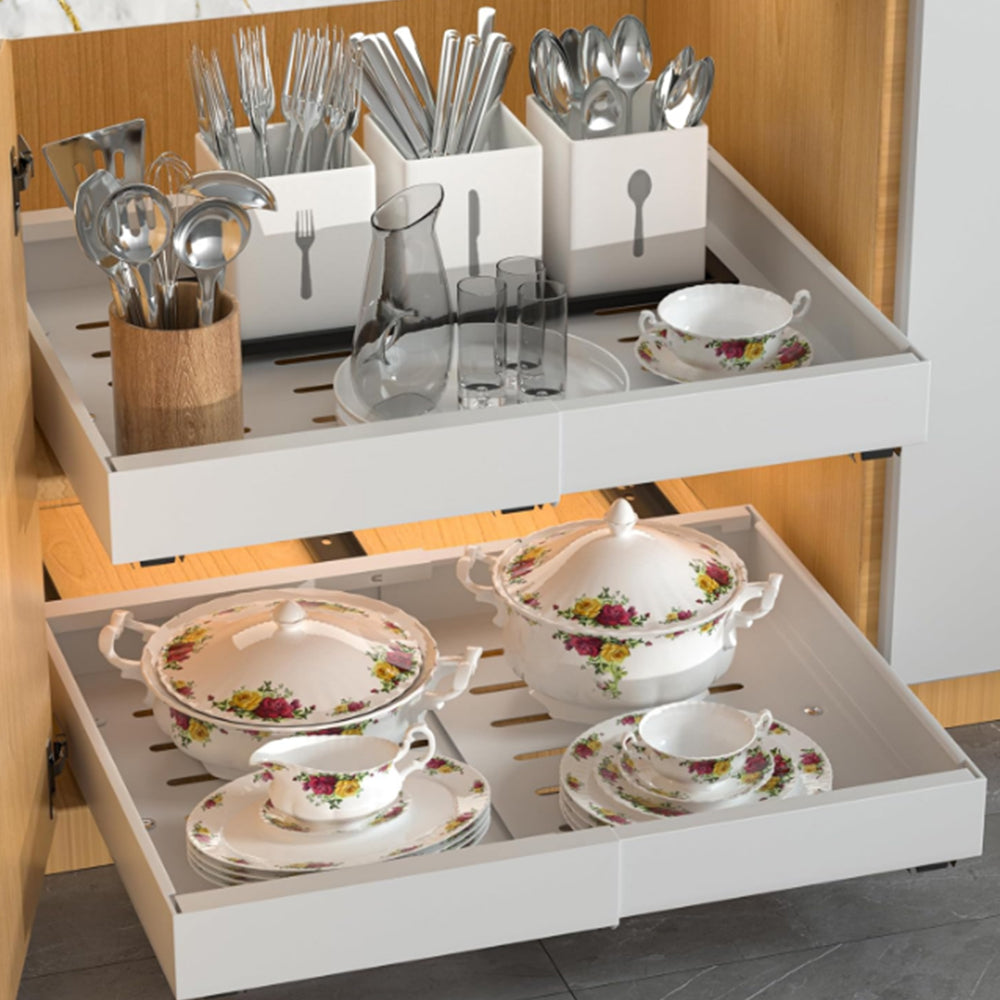 2Pcs Pull Out Expandable Drawer Storage Rack for Kitchen