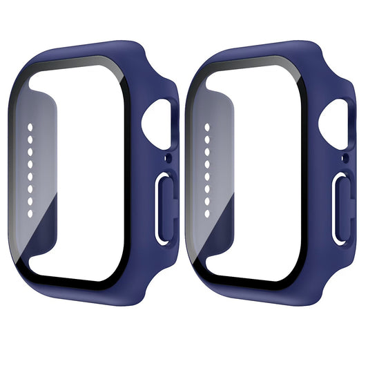 2Pcs Screen Protector Case for Apple Watch Series 10 42mm 46mm-Navy