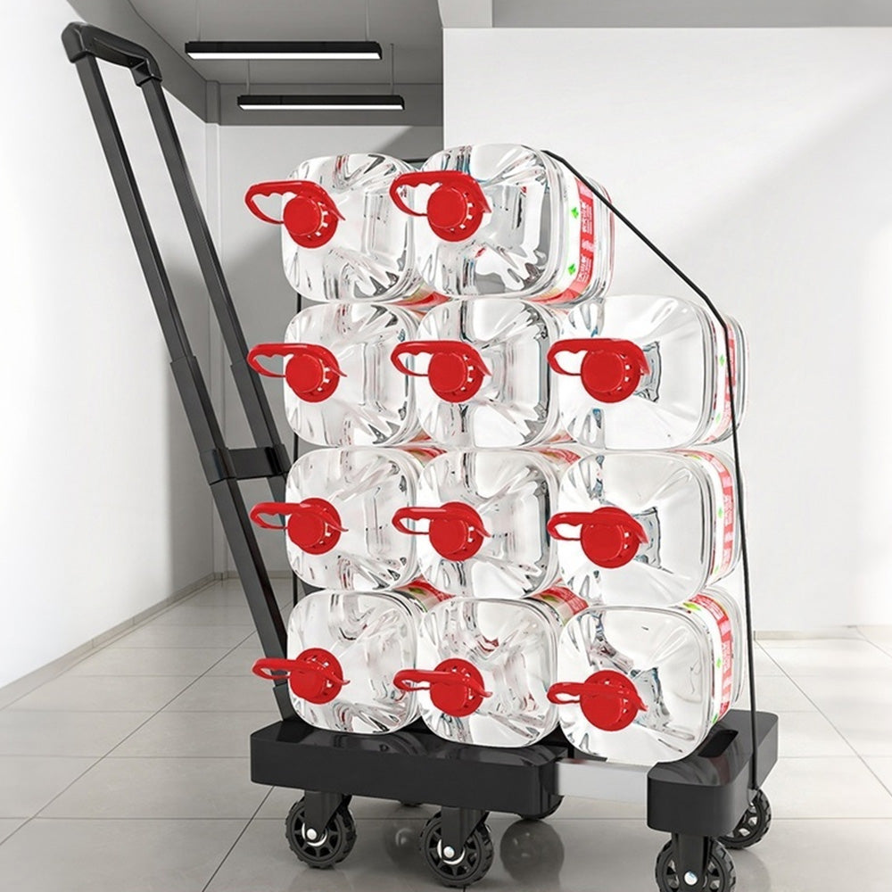 Telescopic Folding Hand Truck with Elastic Rope Portable Utility Cart for Luggage Parcels