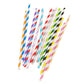 200 Pieces of Biodegradable Disposable Drinking Straws with Colourful Pattern