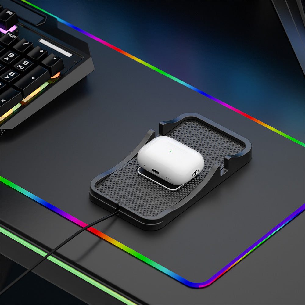 2 in 1 15W Wireless Auto Charging Pad and Non Slip Phone Holder