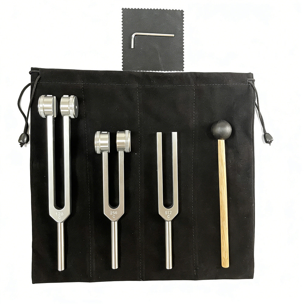 3Pcs Aluminum Tuning Forks Set 128Hz 256Hz 512Hz for Sound Healing Yoga Meditation