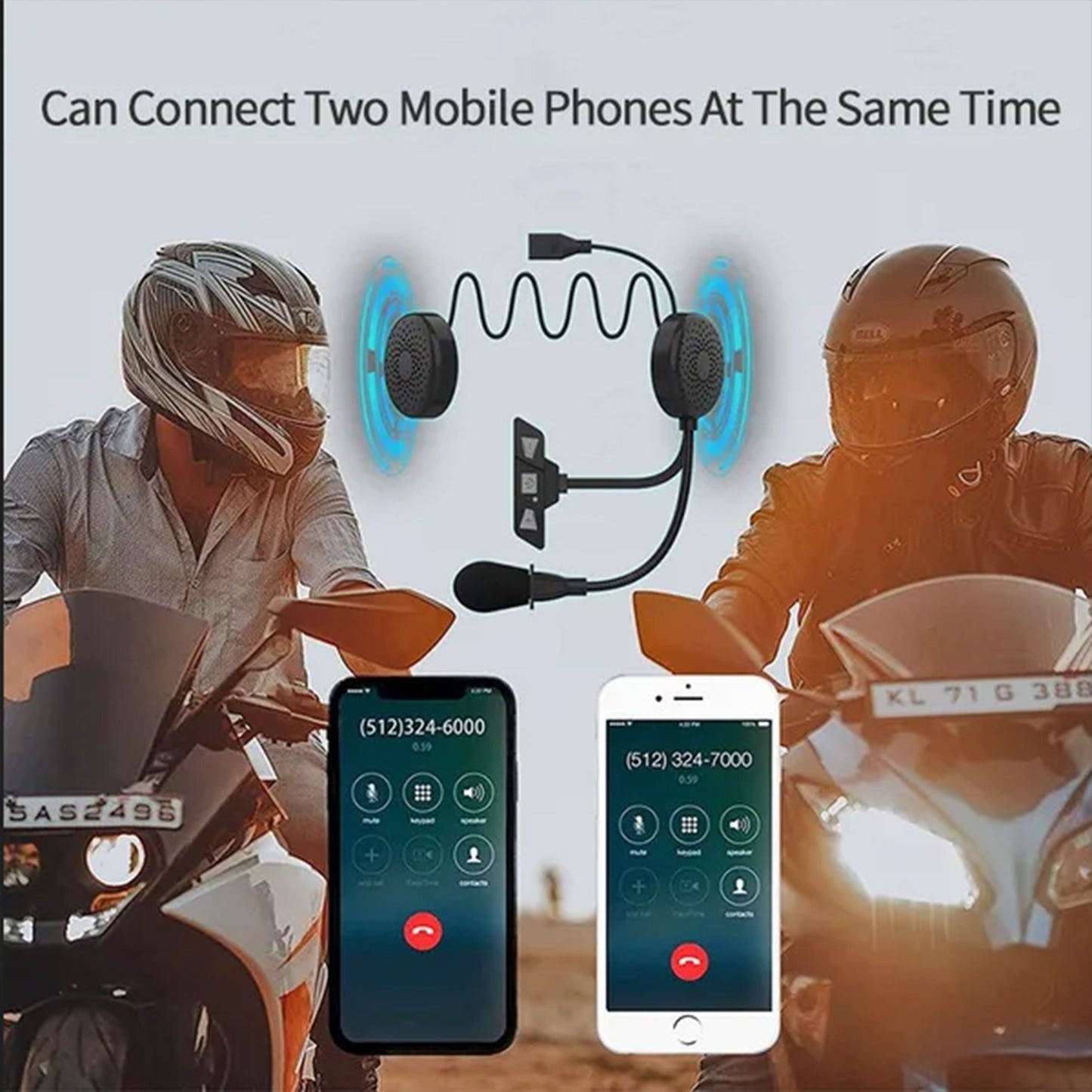 Motorcycle Helmet Bluetooth Headset with Mic