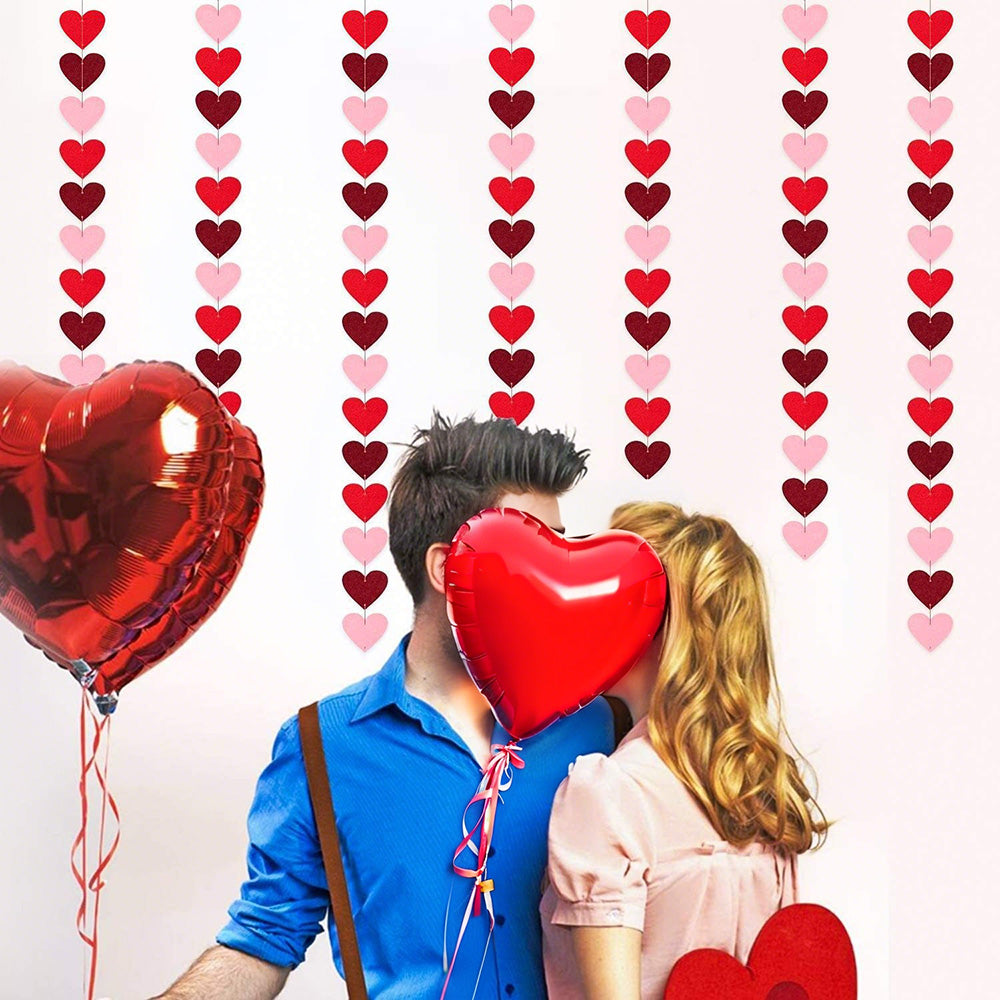 Felt Heart Garland Banner Decoration for Valentine's Weddings & Parties