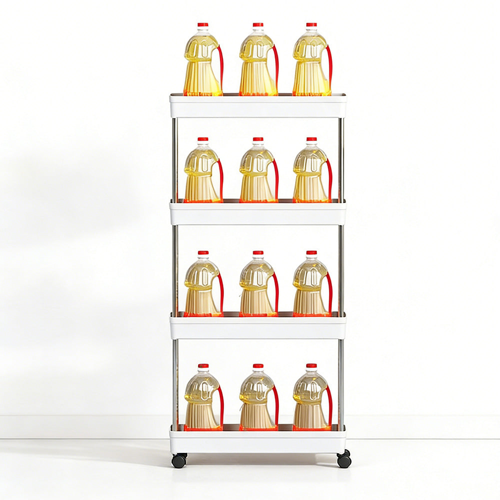 Slim Rolling Storage Cart Bathroom Shelves Organizer for Kitchen Laundry