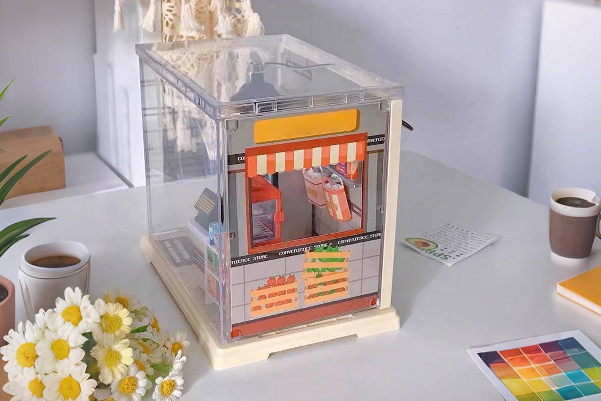 DIY Miniature Dollhouse Kit 3D Puzzle Dollhouse Toy with Dust Cover and Light