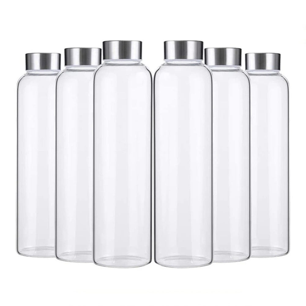 12Pcs 500ml Glass Sports Water Bottle Set with Cord