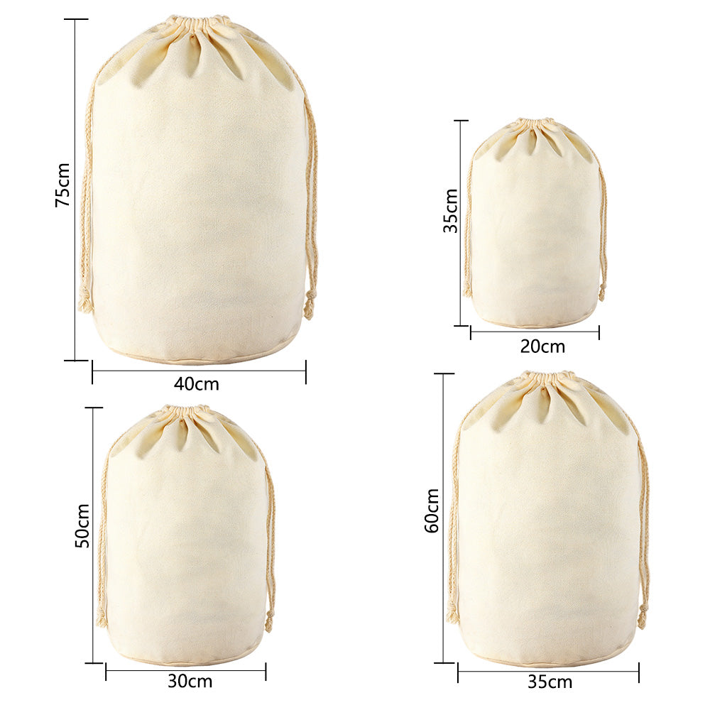 10 Pack Reusable Canvas Drawstring Storage and Gift Bags