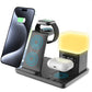 6 in 1 Charging Station with Alarm Clock Night Light for iPhone 16 15 Samsung S25 S24