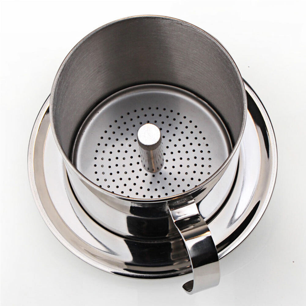 2Pcs 304 Stainless Steel Vietnamese Drip Coffee Pot Infuser for Home Filter Maker