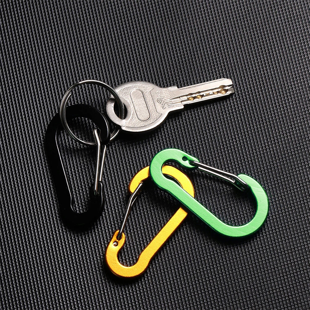 12 Pack Small D-Ring Carabiner Clip Lightweight Aluminum Key chain for Hiking Camping