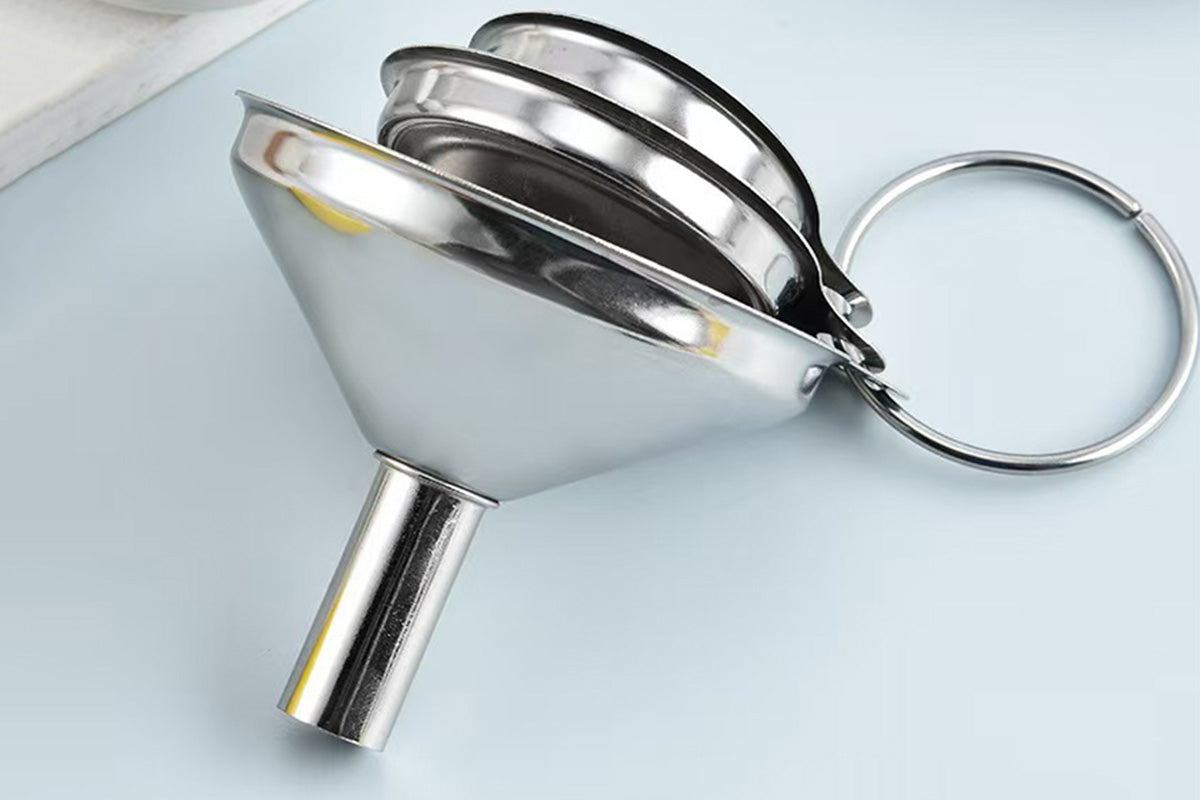 6PCS Stainless Steel Mini Funnels And Cleaning Brushes For Kitchen Filling Bottles