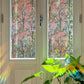 Static Cling Vintage Green Leaves Branches Pattern Cutting Privacy Window Sticker