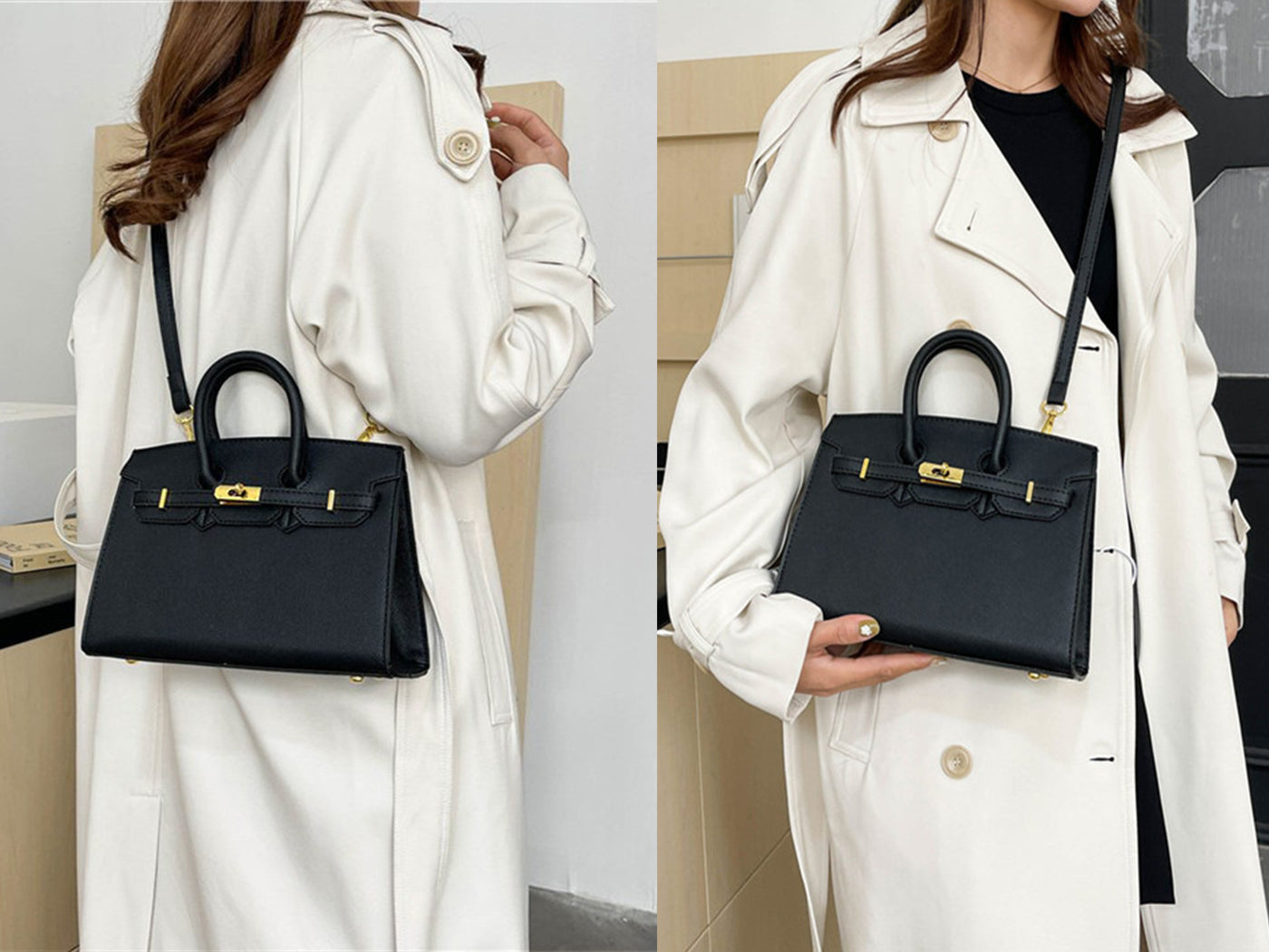 Chic Mini Birkin-Inspired Lock Crossbody Satchel Bag