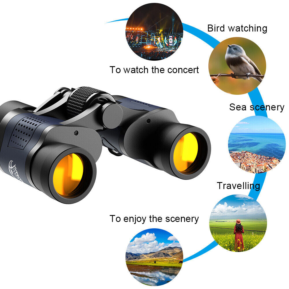 60X60 Day Night Vision Binoculars Telescope Outdoor Travel
