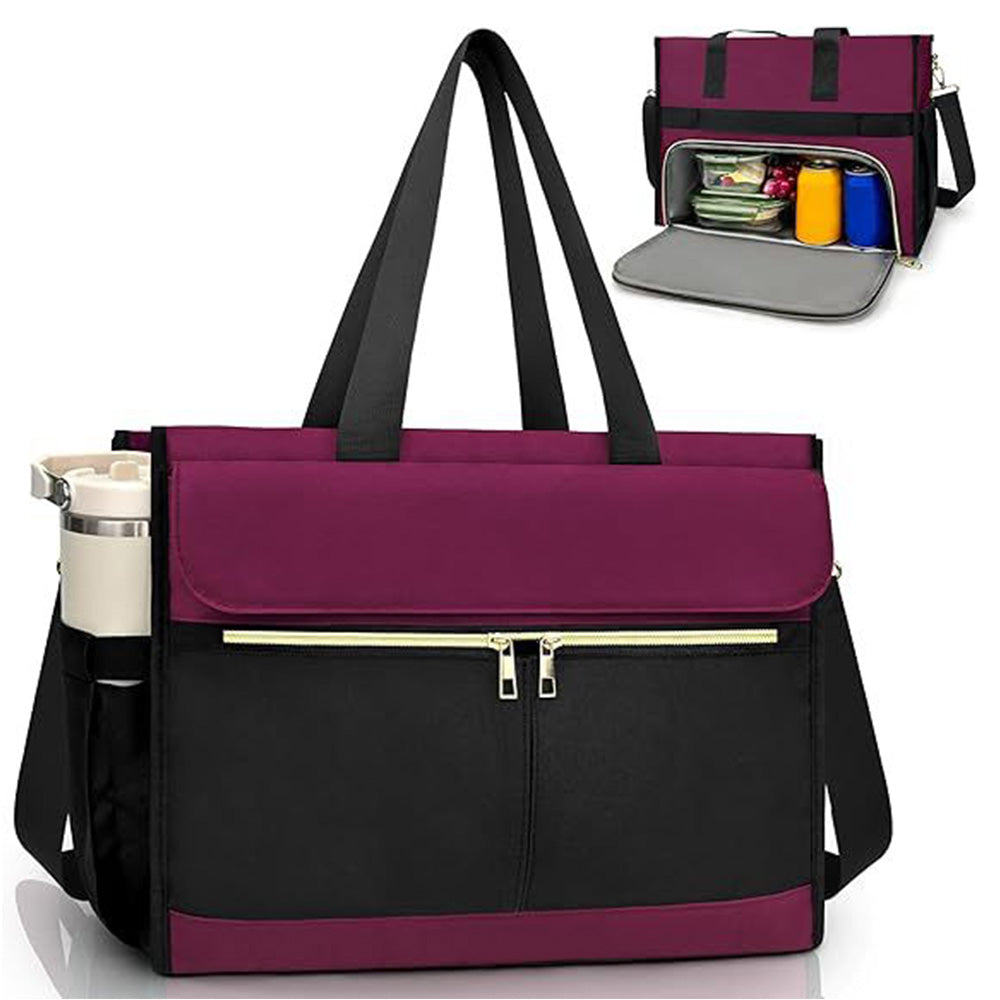 Lunch Tote Bag With Insulated Lunch Box Compartment For Travel And Leisure
