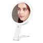 10X Magnifying Foldable Double-sided Makeup Mirror with Light and Adjustable Brightness