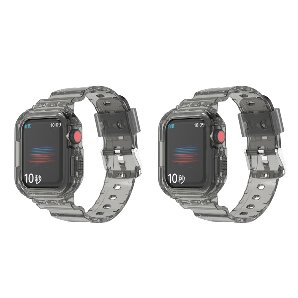 2Pcs Transparent Sports Wristband Replacement Strap for Apple Watch