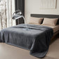Water-Resistant Reversible Flannel Blanket Machine-Washable for Bed Sofa Camping-Grey