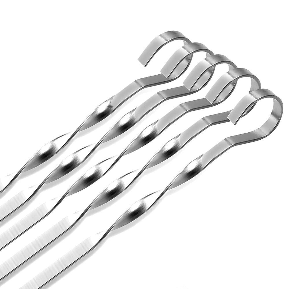 50Pcs 30cm Flat Long Stainless Steel Skewers for Grilling