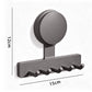 5 Hook Suction Cup Towel Rack Wall Mounted No Drill Bathroom Holder for Shower