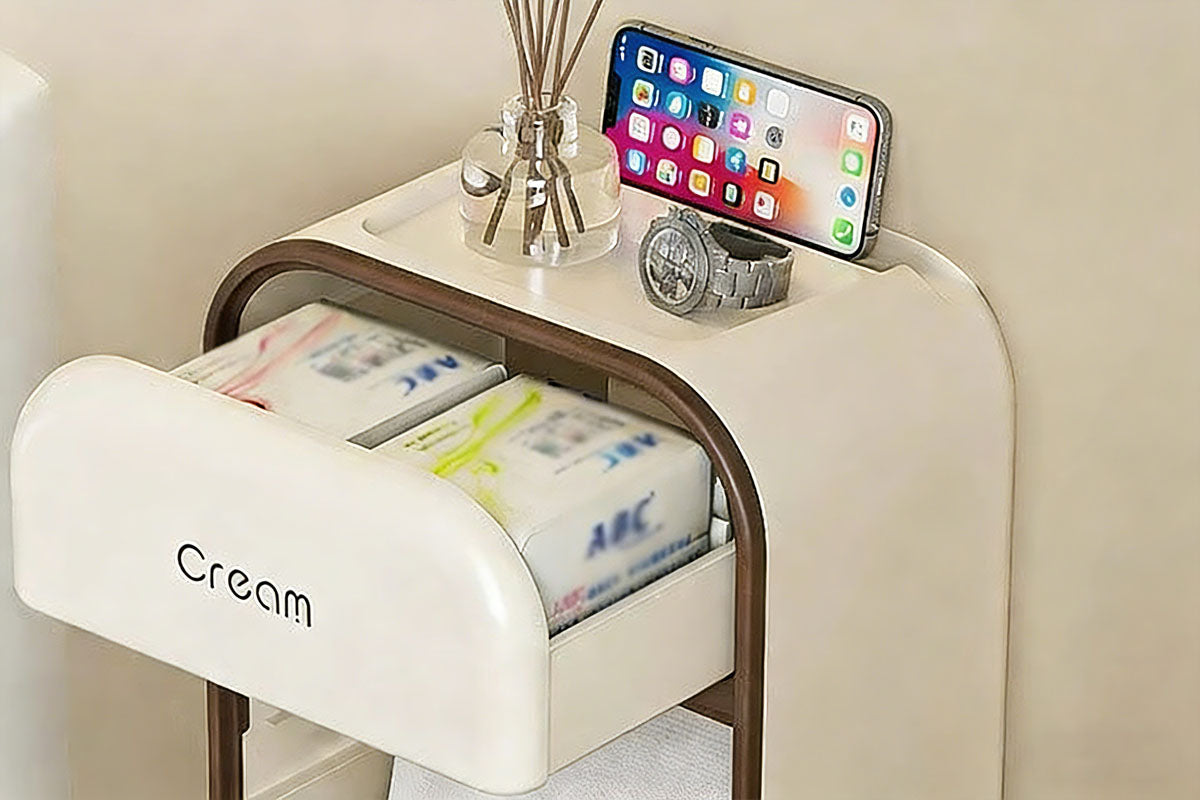 Wall Mount Toilet Paper Holder with Shelf 2-in-1 Tissue Dispenser for Bathroom