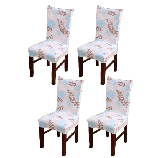 4Pcs Stretch Dining Chair Slipcover-Leaves