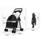 Pet Stroller Cat Small Dog Cage Stroller Travel Folding Carrier Pushchair with Breathable Mesh Cup Holder