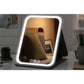 Fold LED Dimmable Makeup Mirror with 3 Colors Adjustable Light