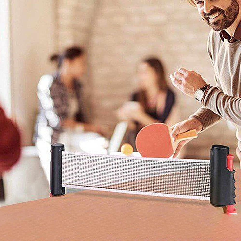Portable Table Tennis Set with Rackets Balls Retractable Net and Carry Bag